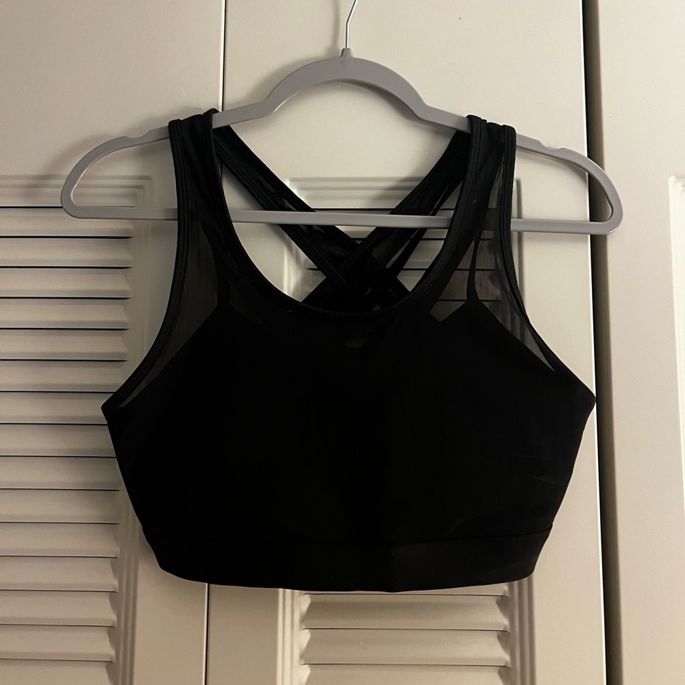 Fabletics Black Strappy Sports Bra